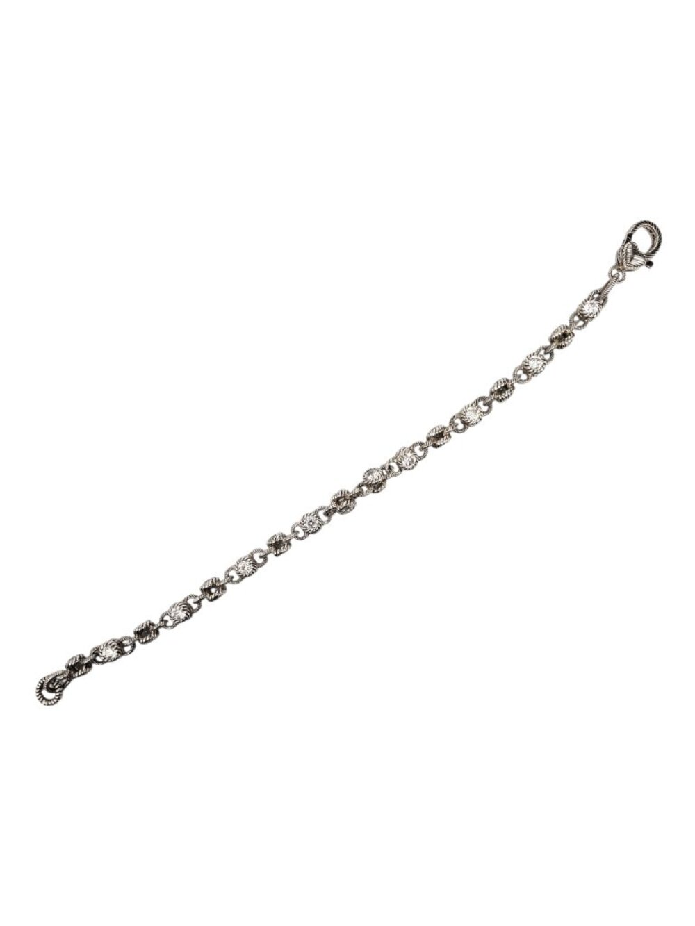 Judith Ripka Sterling Silver CZ Station Link Bracelet #23869 - Picture 3 of 9